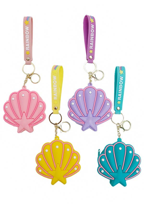 Seashell Marine Life Silicone Zippered Coin Bag