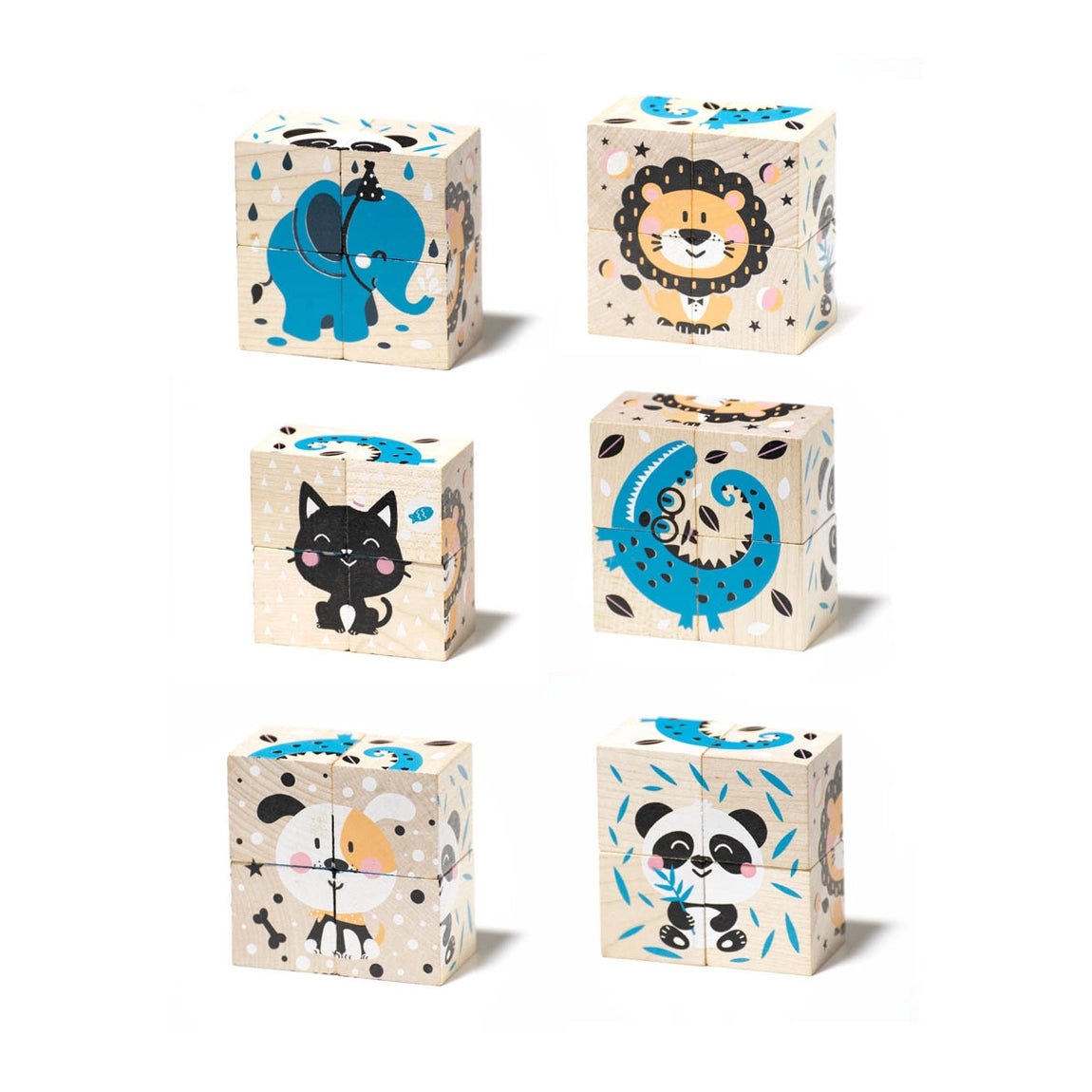 Set of Wooden Blocks - Animals
