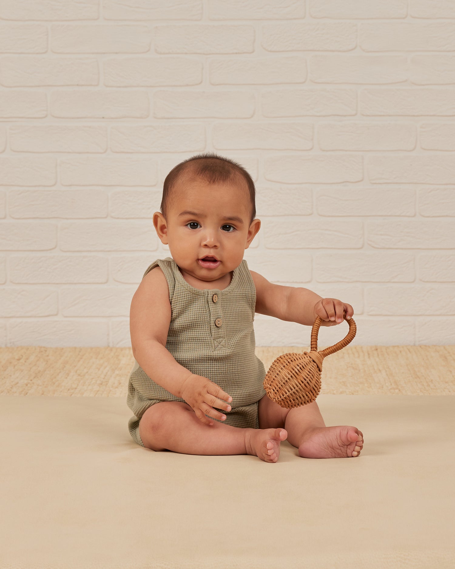 Sleeveless Bubble Romper || Sage - LAST ONE 2/3Y