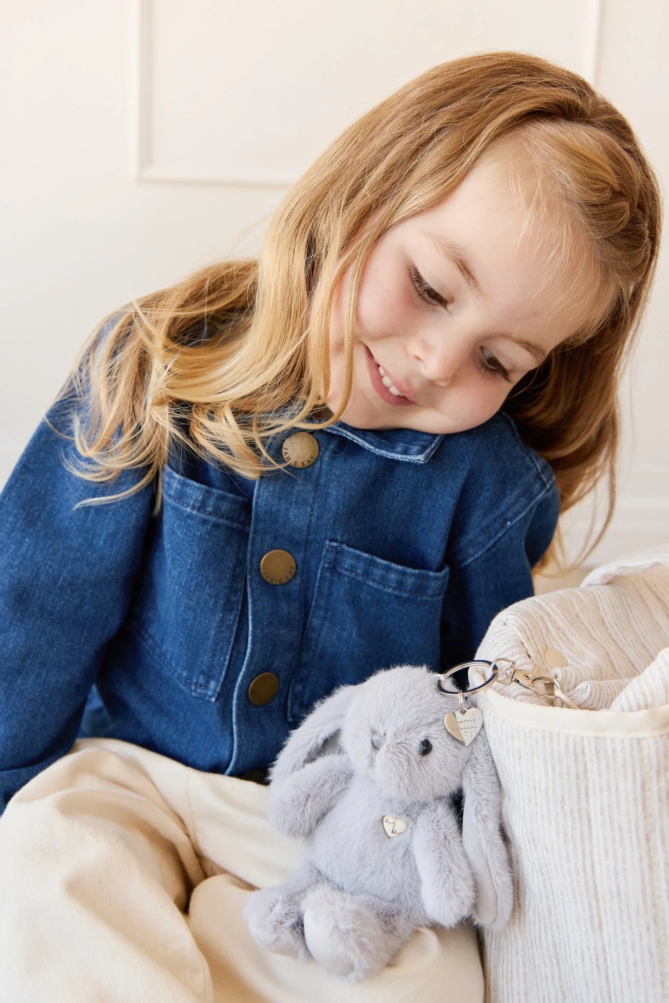 Snuggle Bunnies Penelope Keyring || Silver