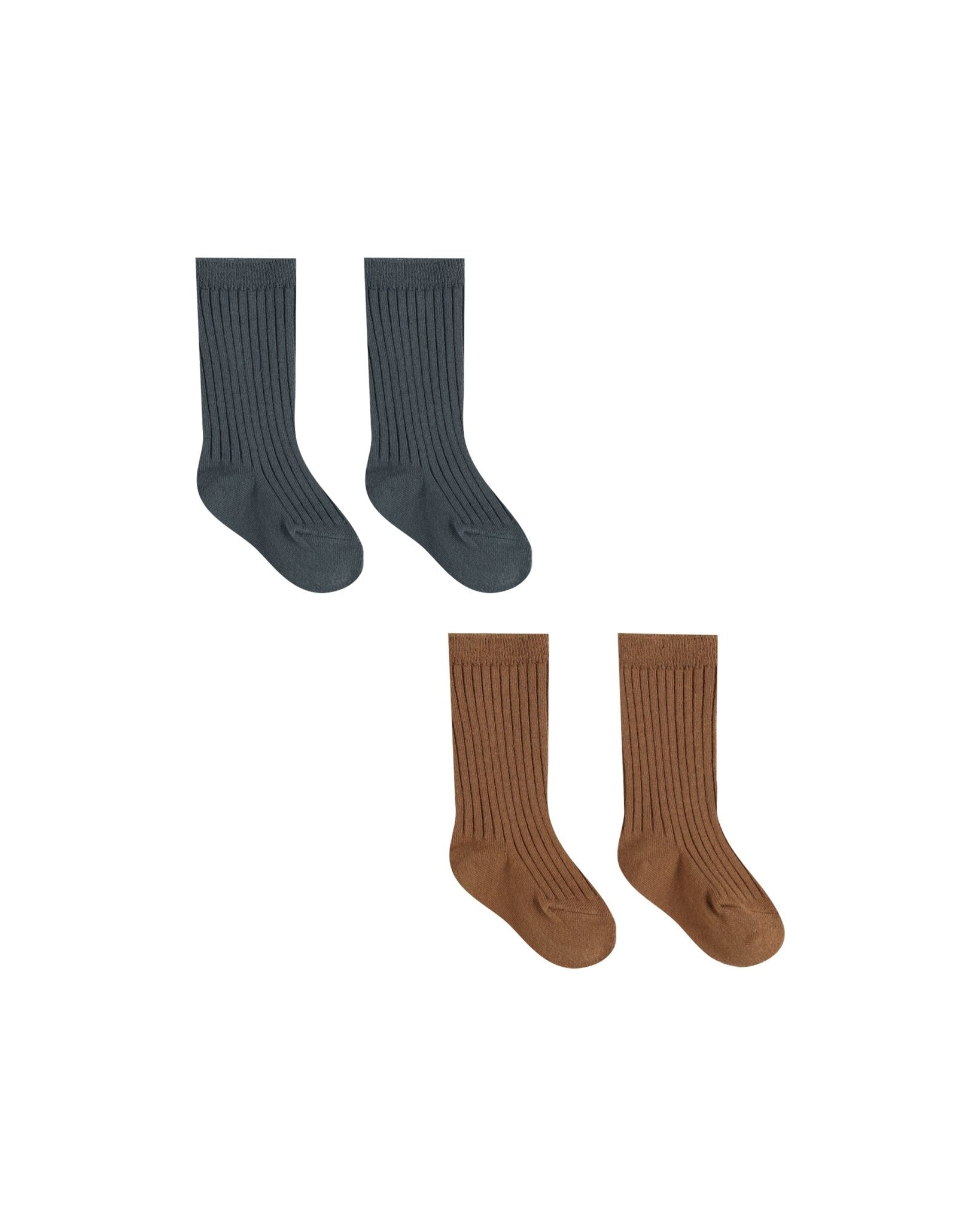 Socks Set || Indigo/Cinnamon - LAST 0/6M & 6/12M