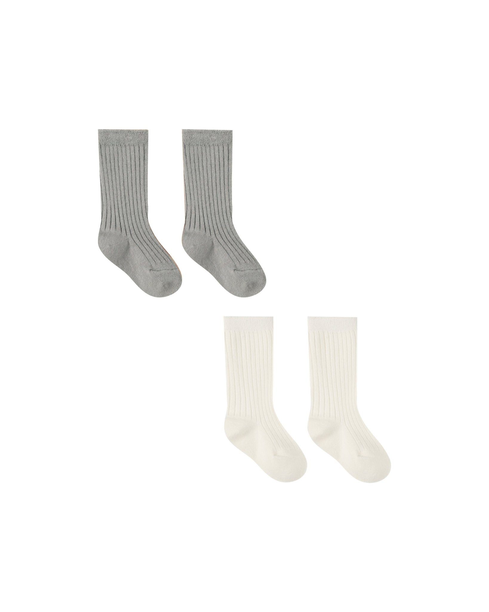 Socks Set || Ivory/Dusty Blue