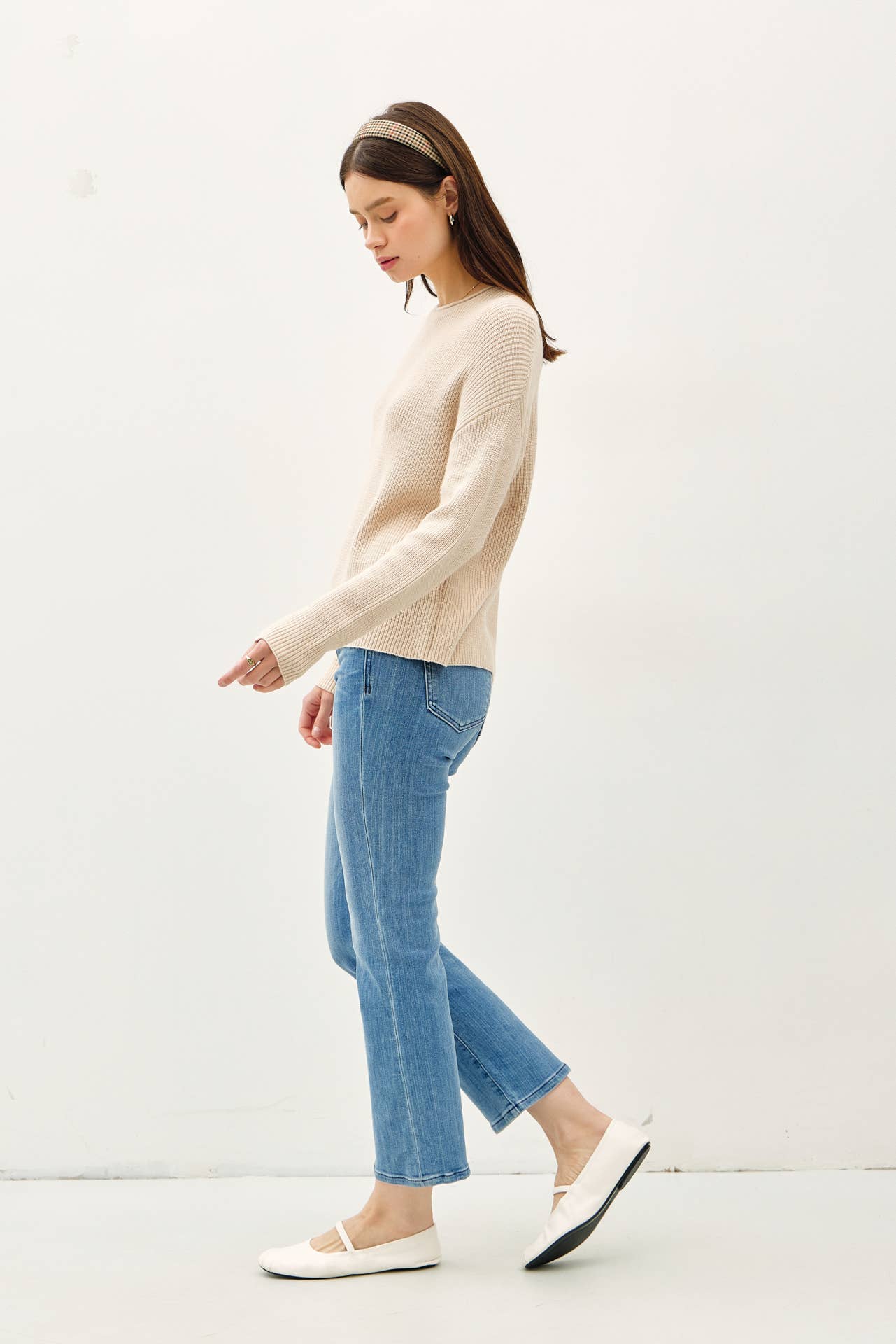 Soft Waffle Knit Sweater || Oatmeal