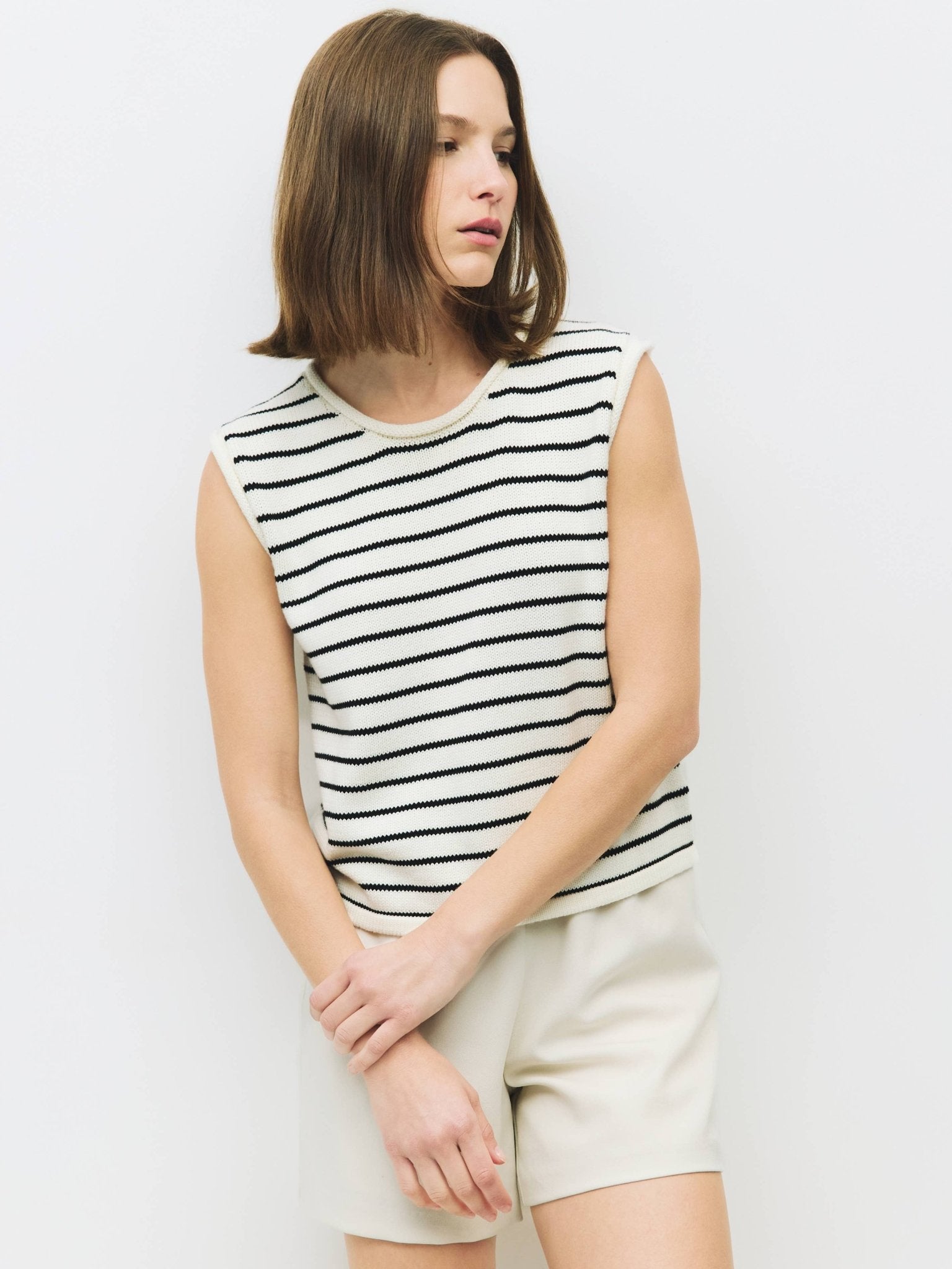 The Paulson Striped Sleeveless Knit Top