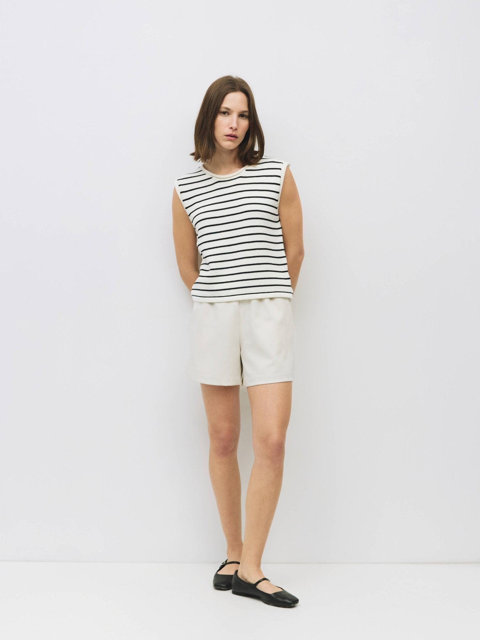 The Paulson Striped Sleeveless Knit Top