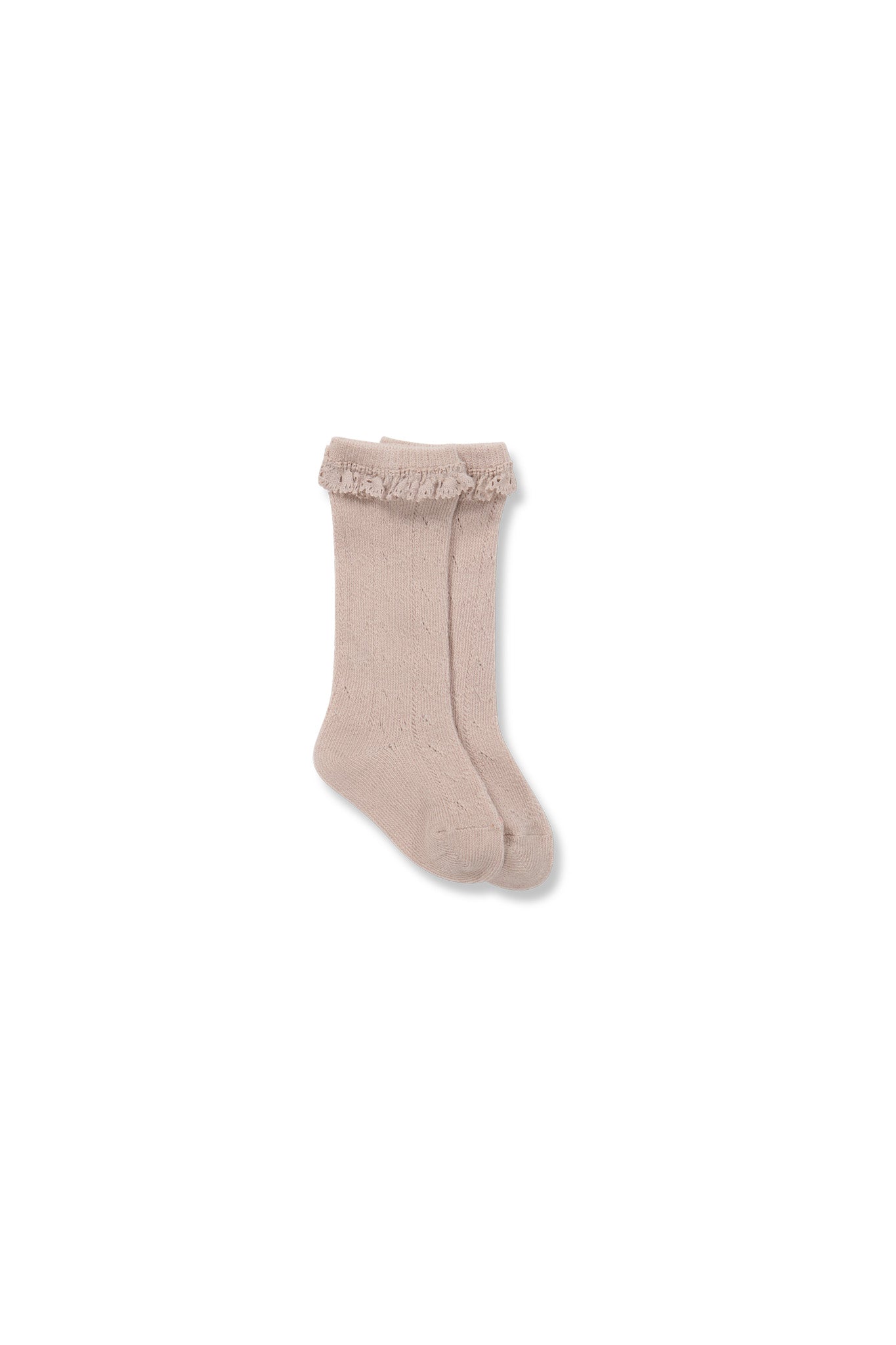 Tulip Knee High Frill Sock || Rosebud