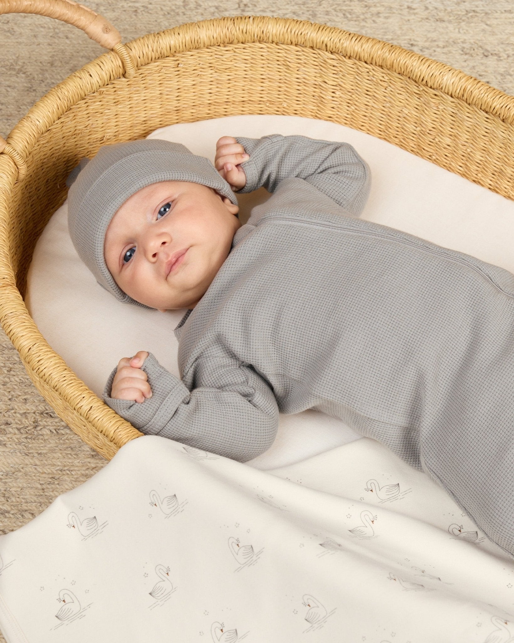 Waffle Sleep Set || Dusty Blue - LAST 3/6M & 12/18M