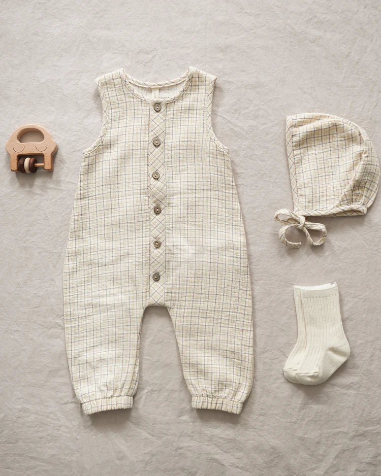 Woven Jumpsuit || Yellow Plaid
