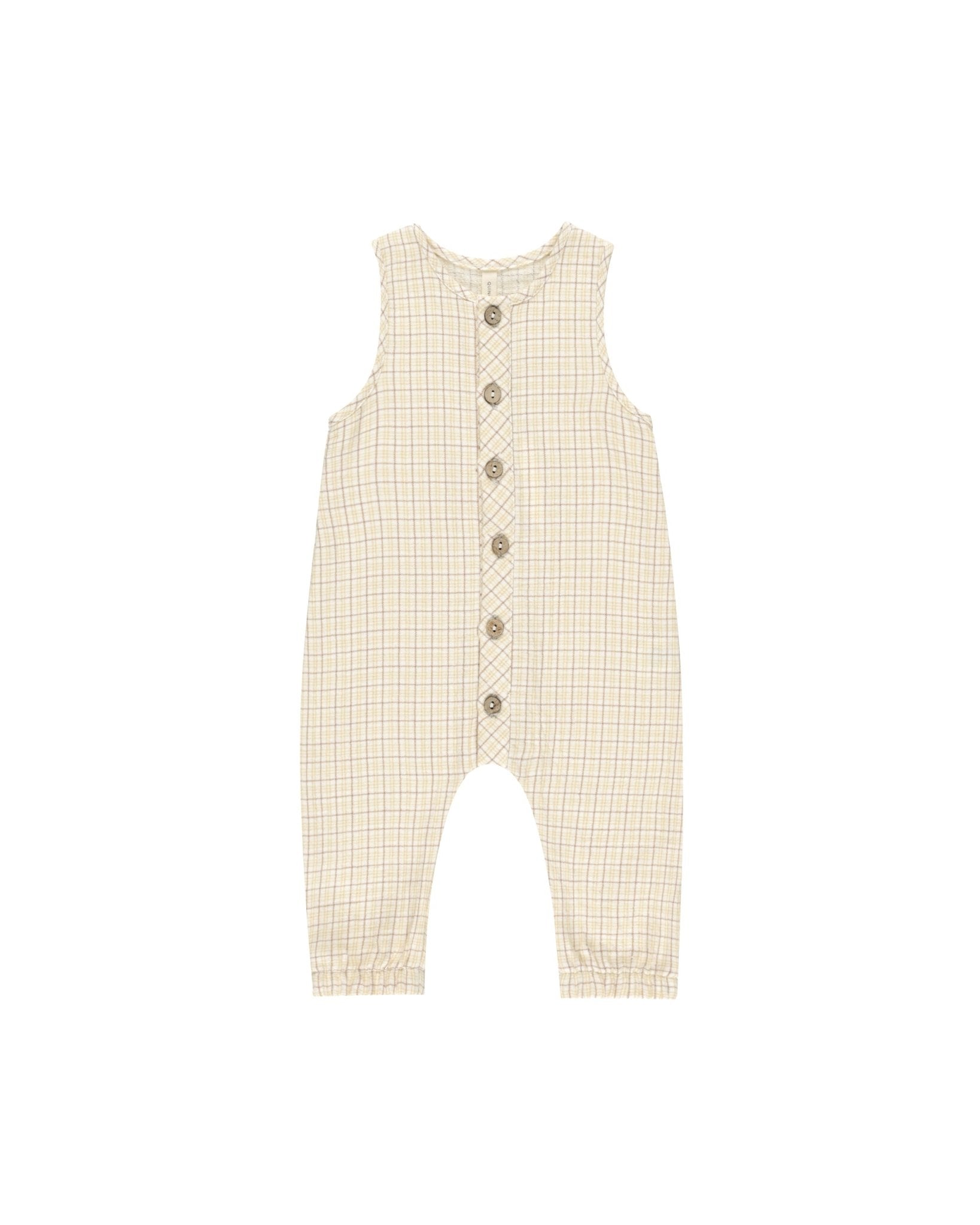 Woven Jumpsuit || Yellow Plaid