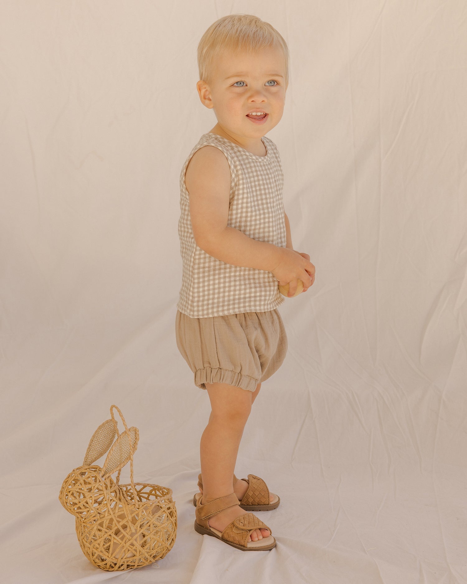 Woven Tank + Short Set || Oat Gingham