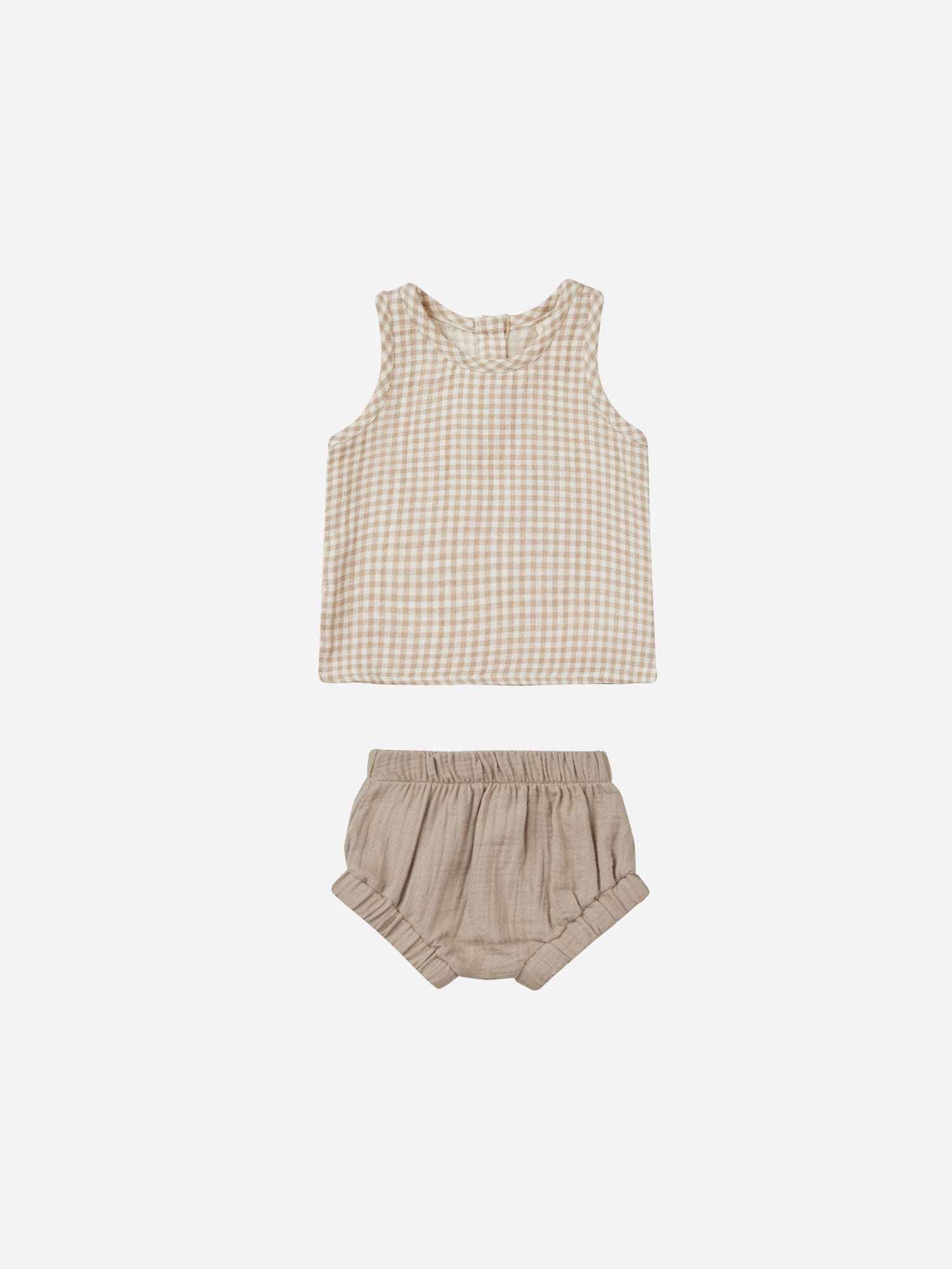 Woven Tank + Short Set || Oat Gingham