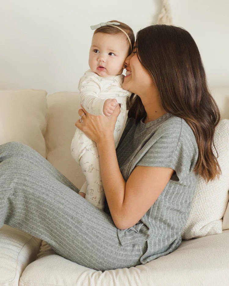 Zip Long Sleeve Sleeper || Bunnies