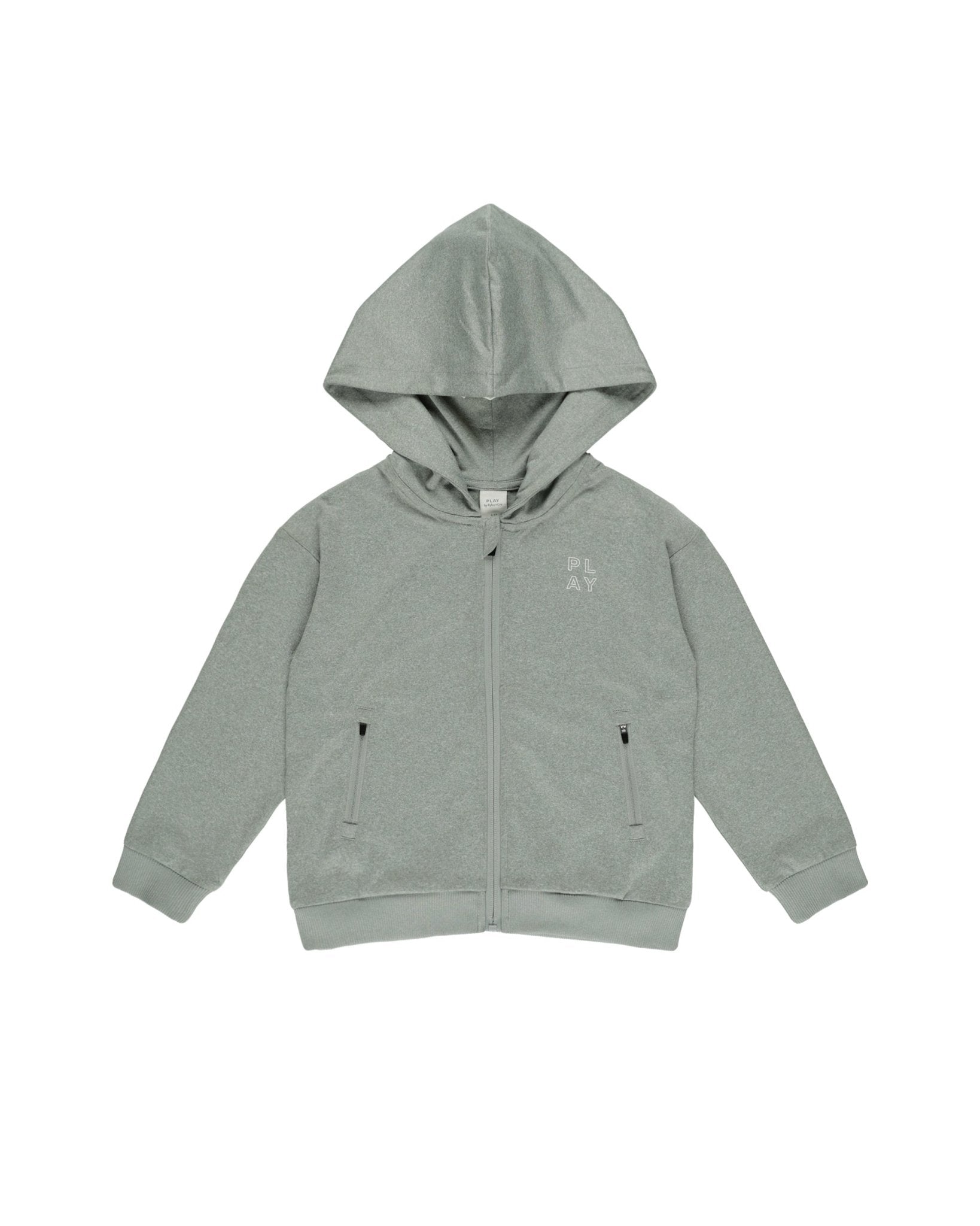 Zip - Up Tech Hoodie || Heathered Eucalyptus