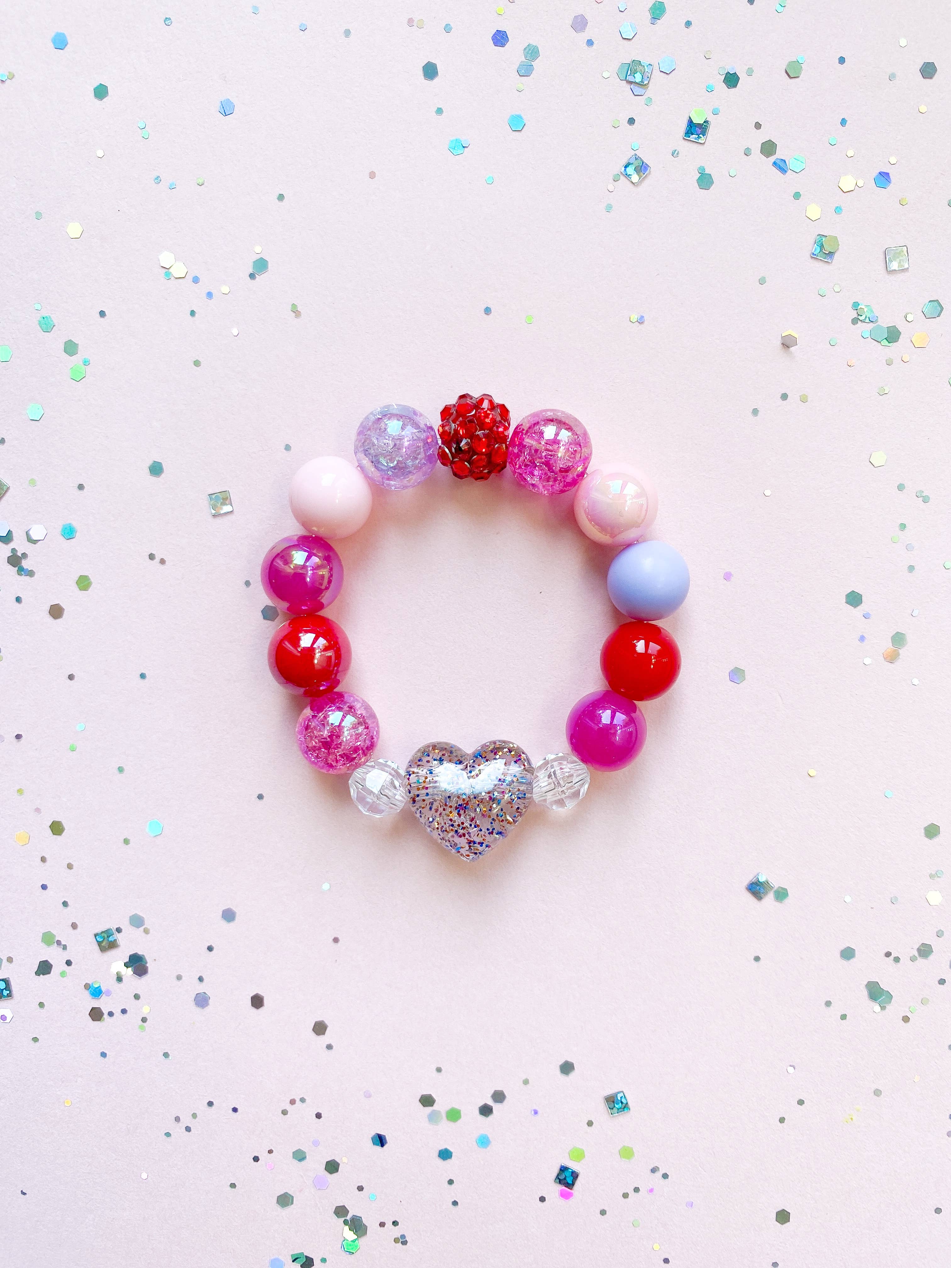 Valentine’s Day: Glitter Heart Bracelet