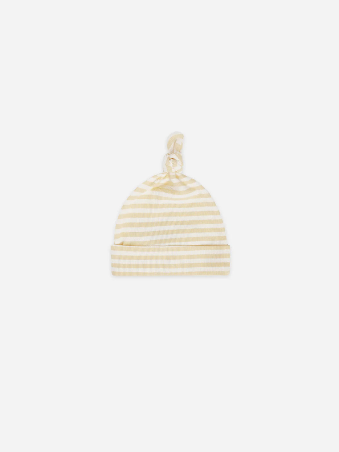 Knotted baby hat | Yellow Stripe