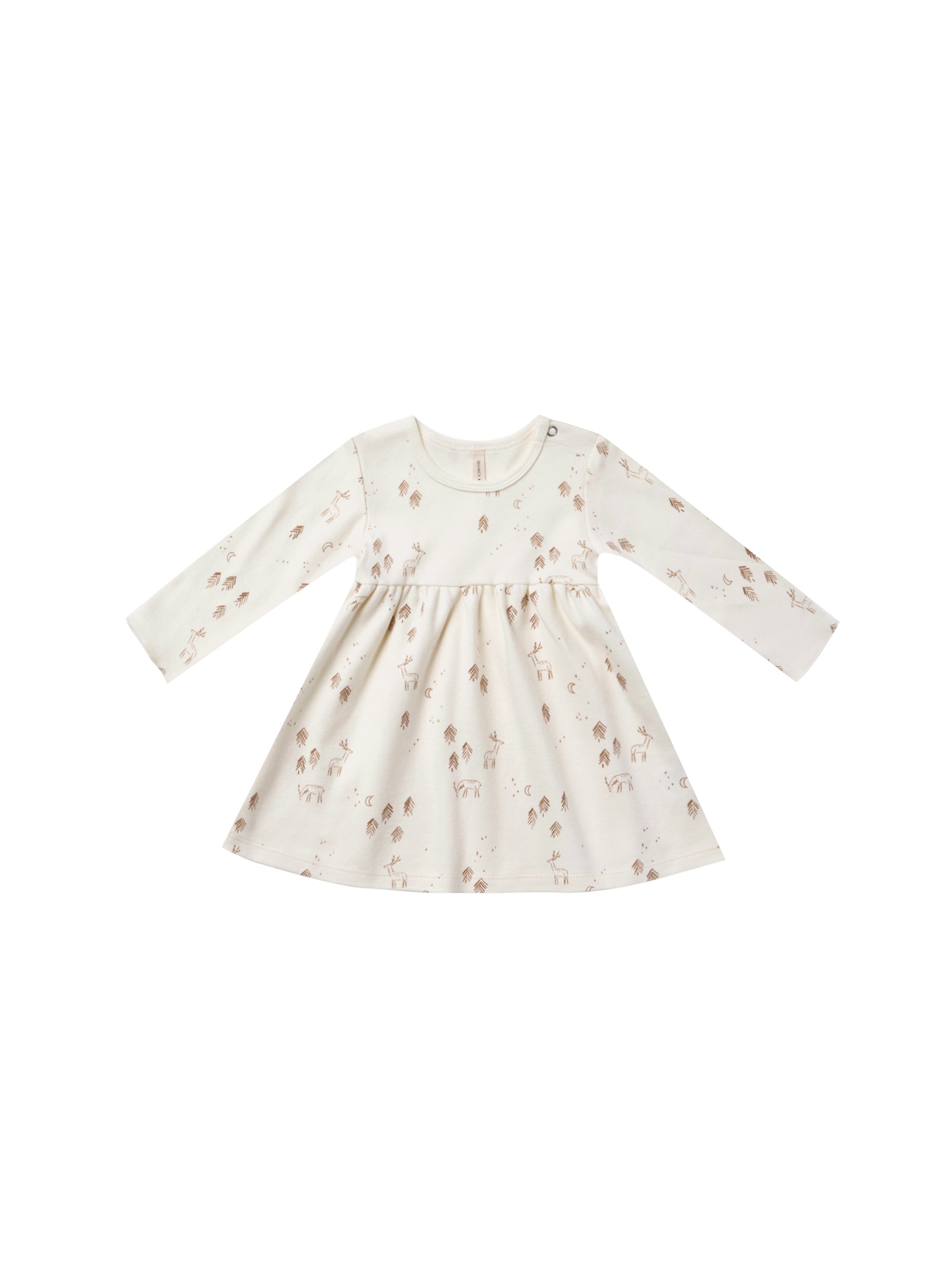 LONG SLEEVE JERSEY DRESS | WOODLAND - LAST 12/18M