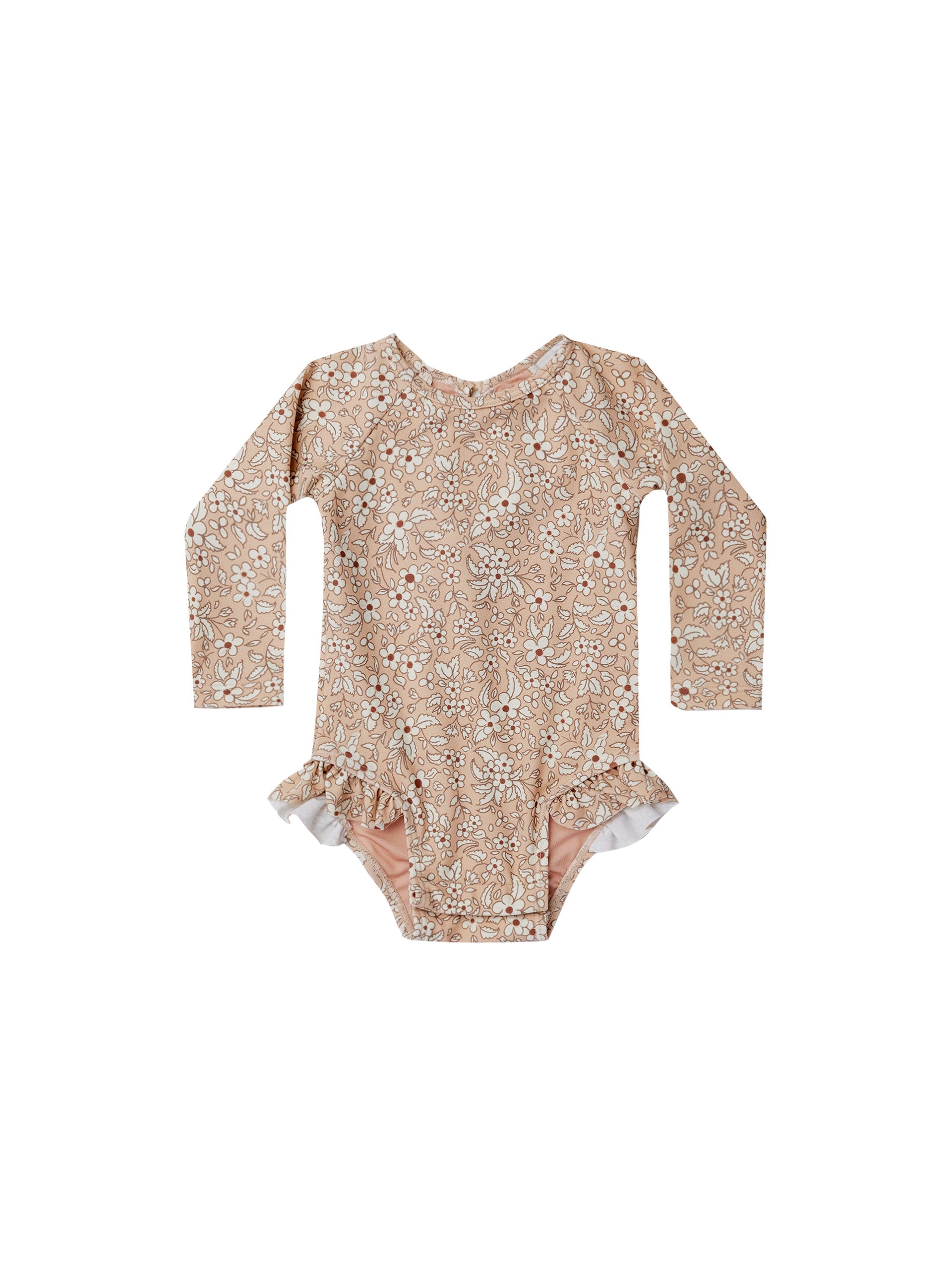 ONE PIECE GIRLS RASHGUARD | APRICOT-FLORAL - LAST 4/5Y