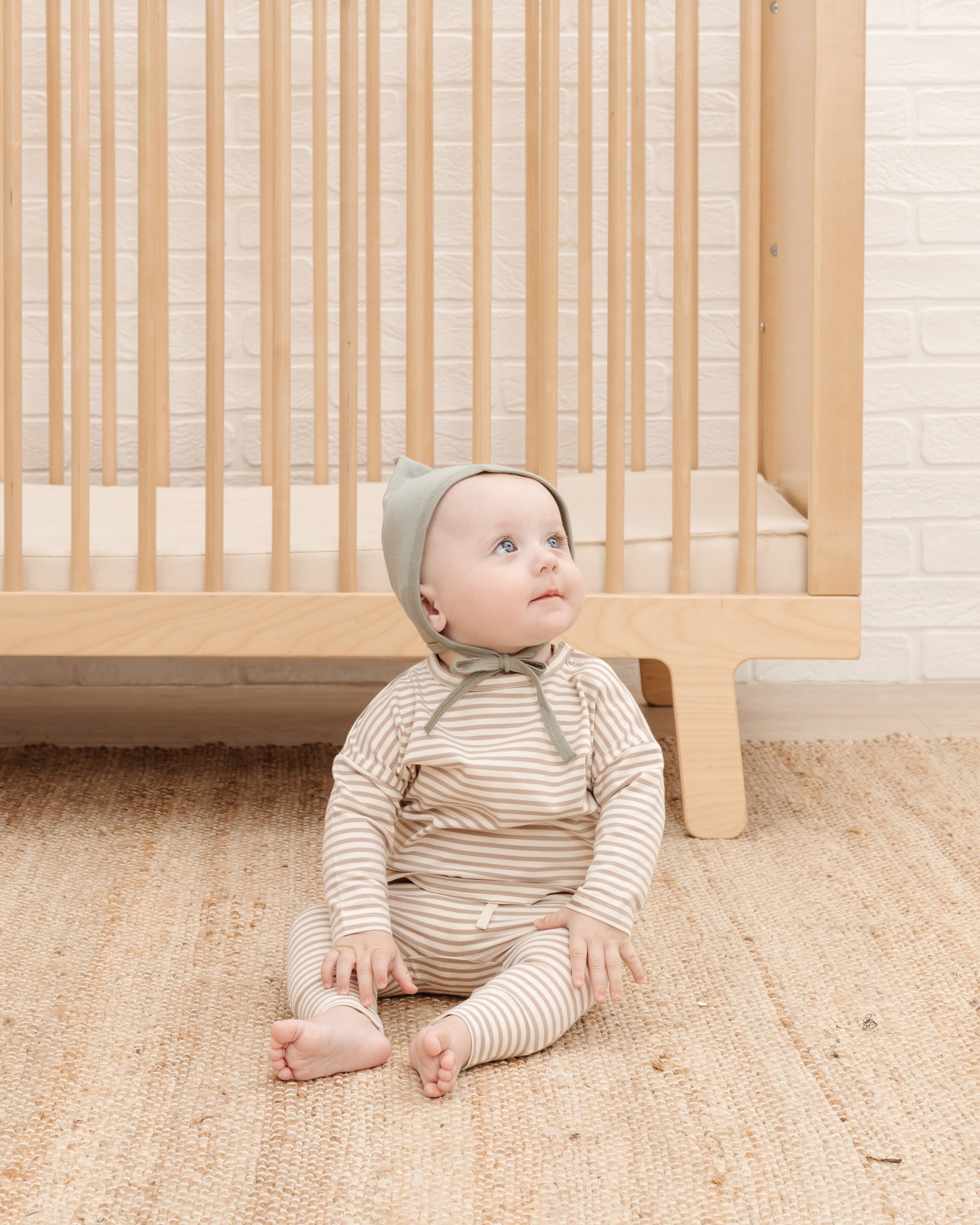 DRAWSTRING PANT | WARM GREY STRIPE - LAST 3/6M & 12/18M
