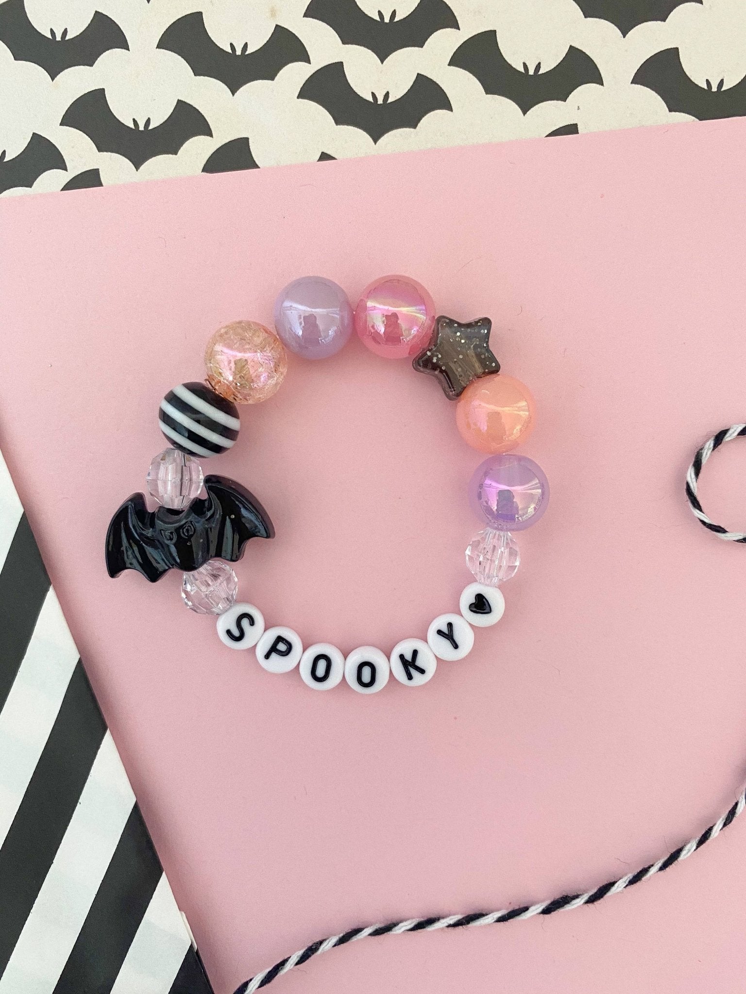 Bat Charm Bracelet With Star Bead