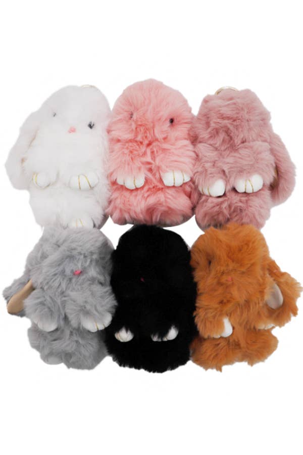 Bunny Rabbit Fuzzy Plush Key Chain