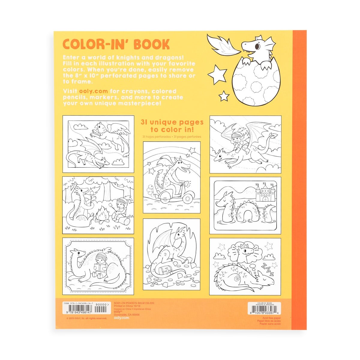 Color - in' Book : Knights & Dragon