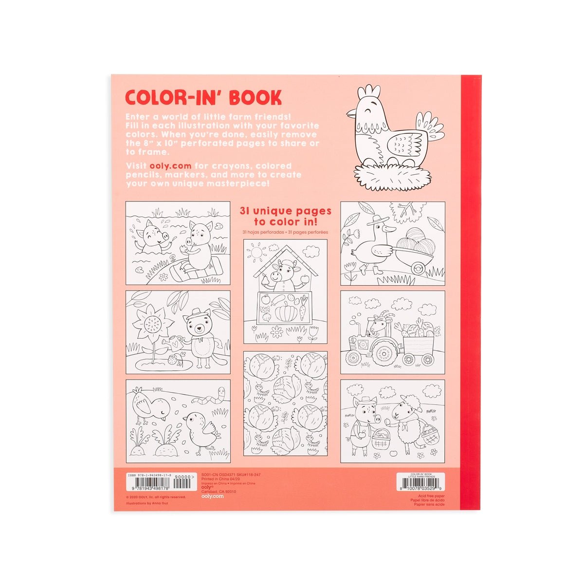 Color - in' Book: Little Farm Friends