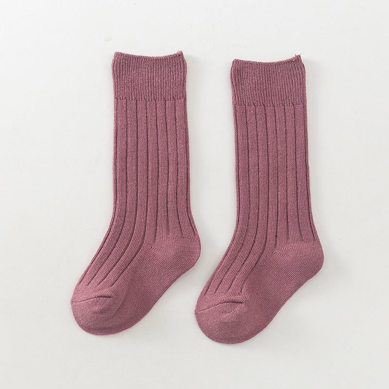 Ribbed Knee High Socks | Mauve