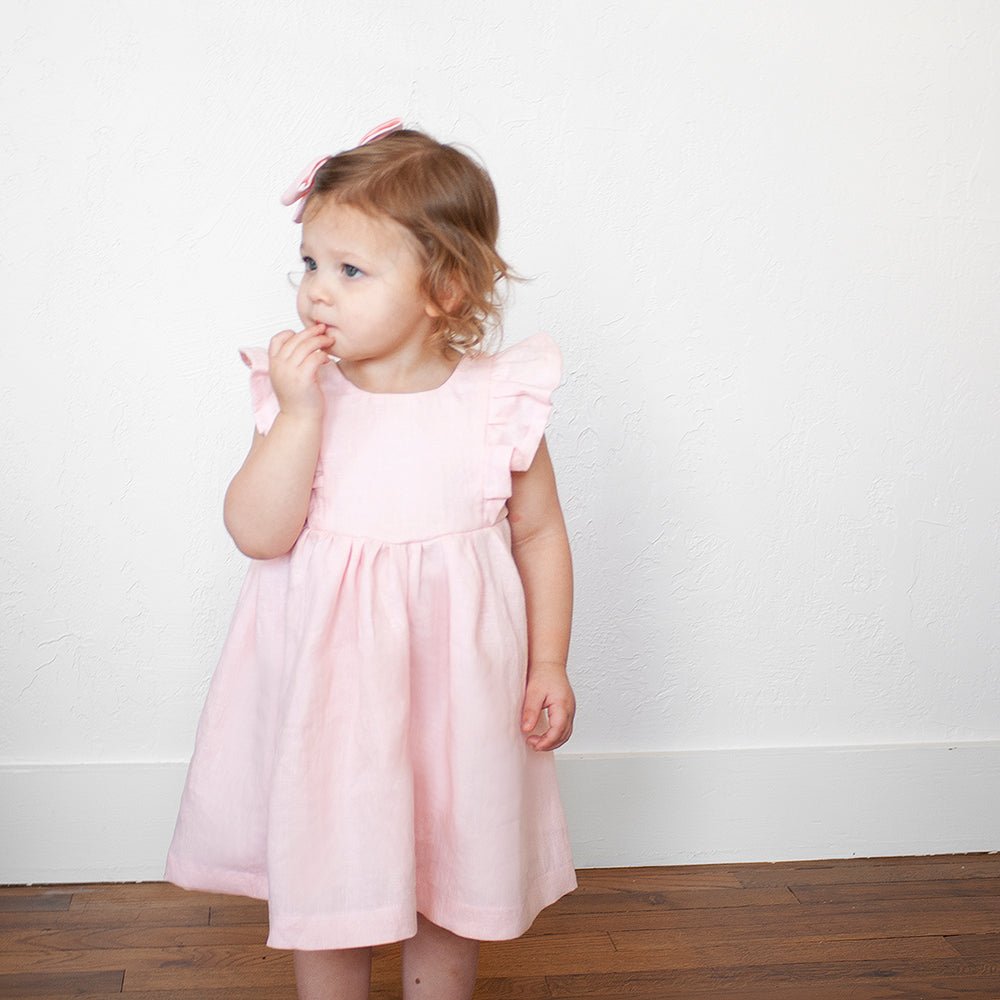 Flutter Dress | Linen in Dusty Pink