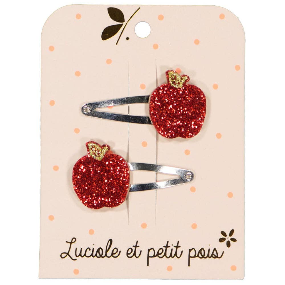 Glitter Apple Clip Set