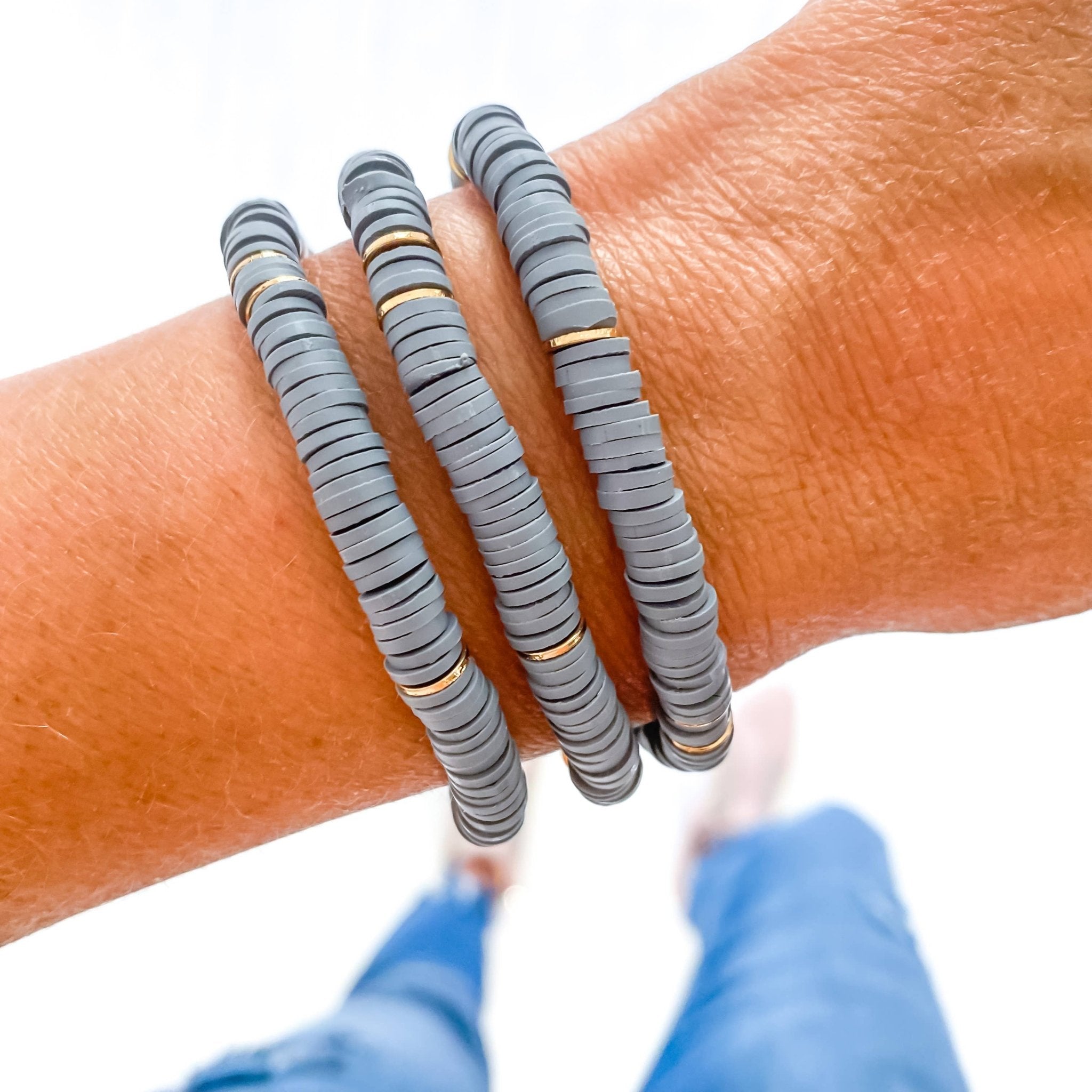 Gray Heishi Bracelet