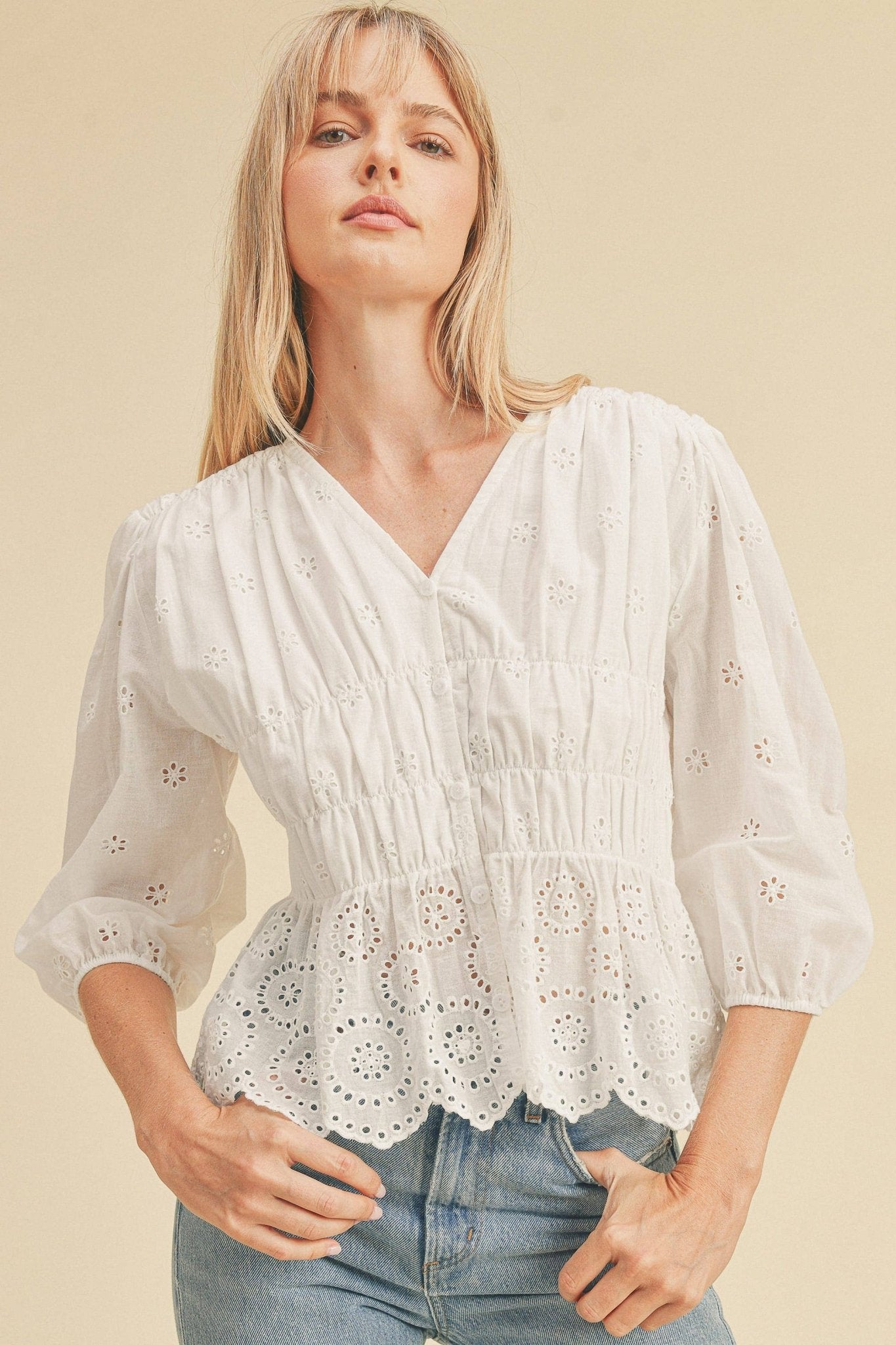 Ivory Eyelet Top
