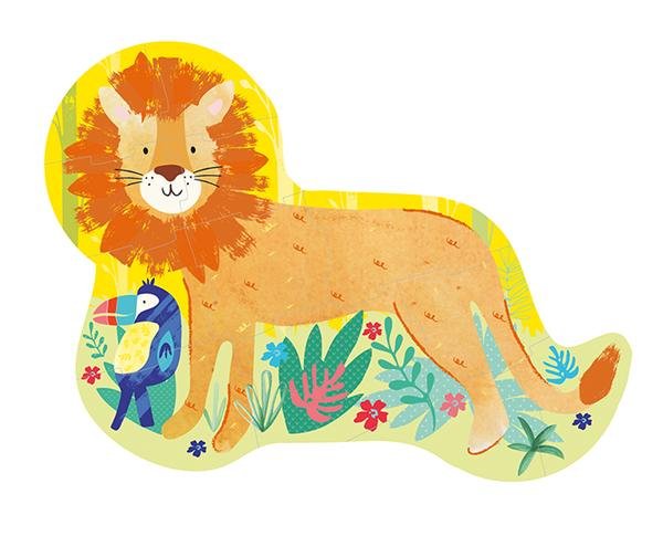 Lion 12pc Shaped Jigsaw with Shaped Box