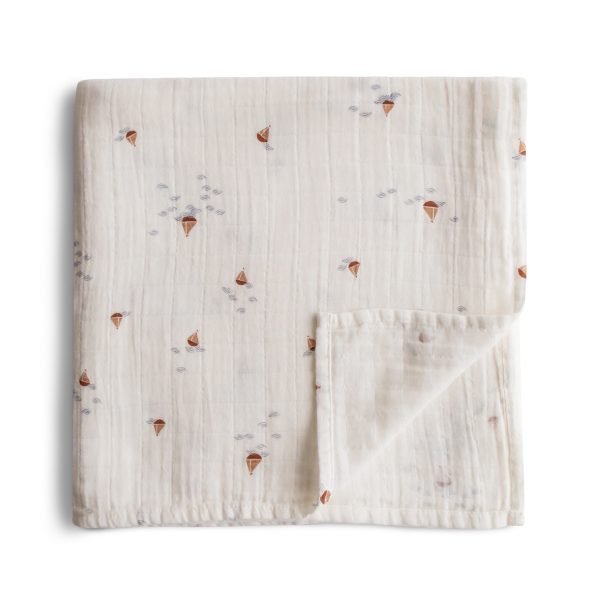 Organic Cotton Muslin Swaddle Blanket | Boats