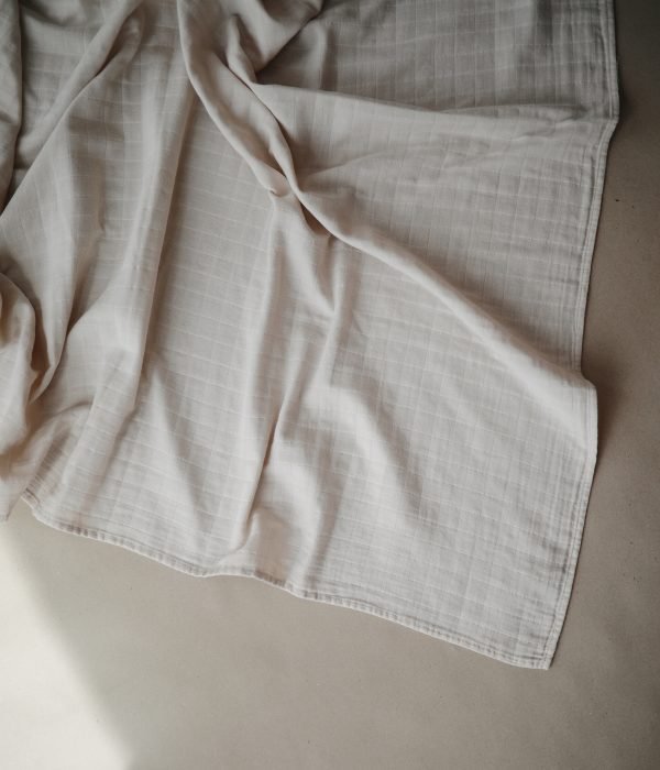 Organic Cotton Muslin Swaddle Blanket | Fog