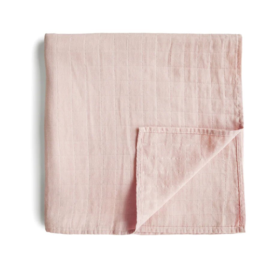 Organic Cotton Muslin Swaddle Blanket | Rose Vanilla