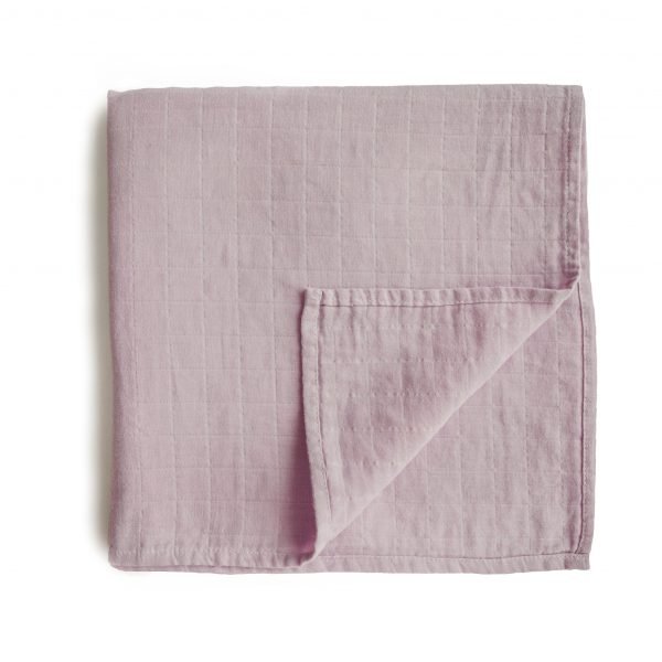 Organic Cotton Muslin Swaddle Blanket | Soft Mauve