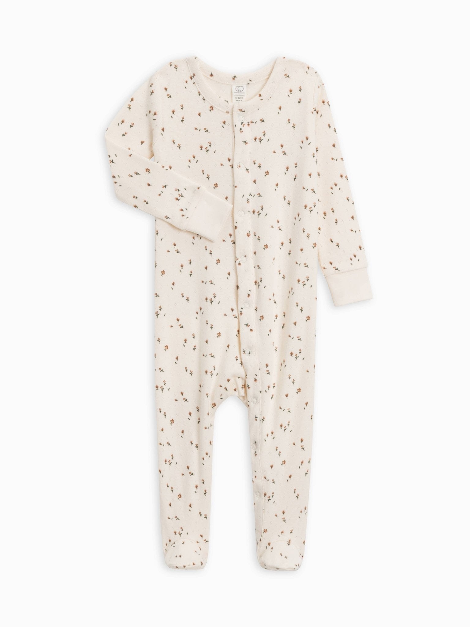Organic Pointelle Footed Sleeper - Sadie Floral / LAST 12/18M & 18/24M