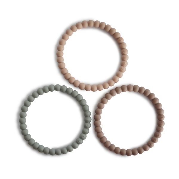 PEARL TEETHING BRACELET 3 - PACK (CLARY SAGE/TUSCANY/DESERT SAND)