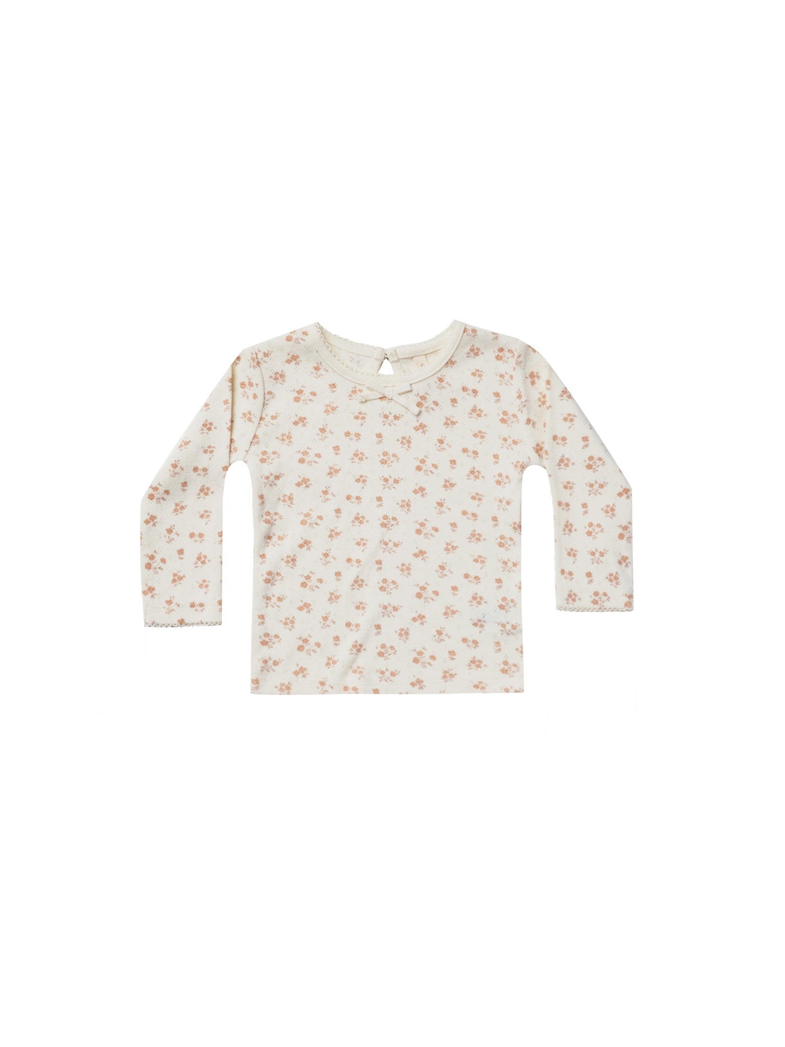 POINTELLE LONG SLEEVE TEE | BLUSH FLORAL - LAST 3/6M & 4/5Y