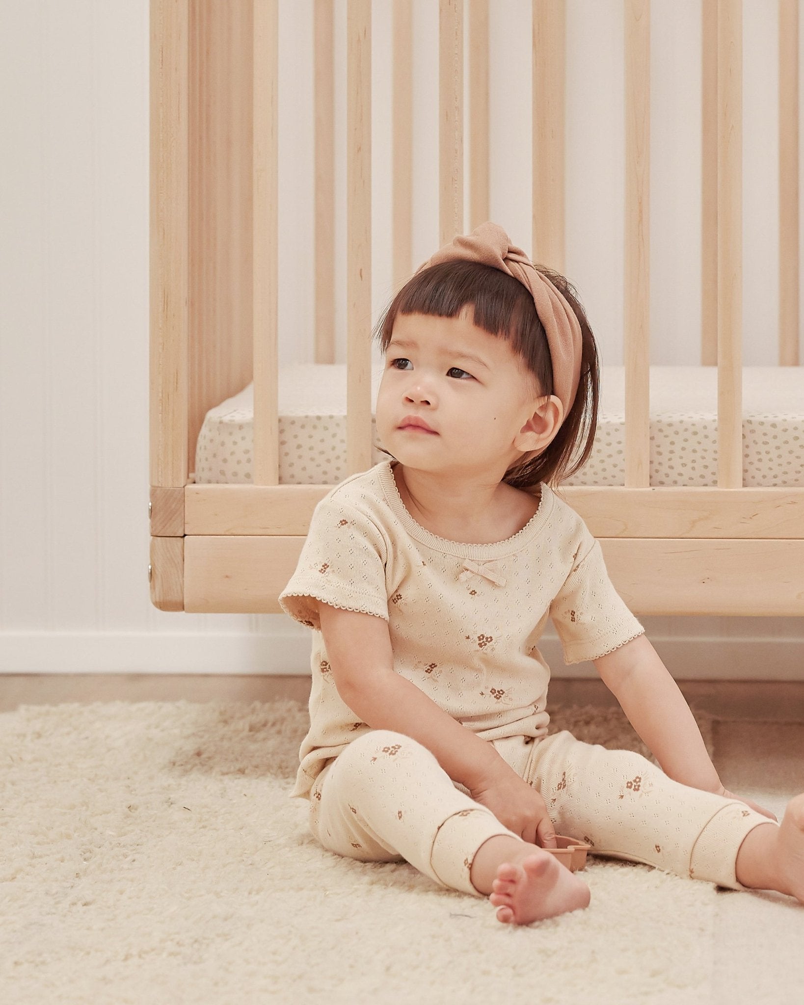 POINTELLE TEE | DITSY CLAY - LAST 0/3M & 12/18M