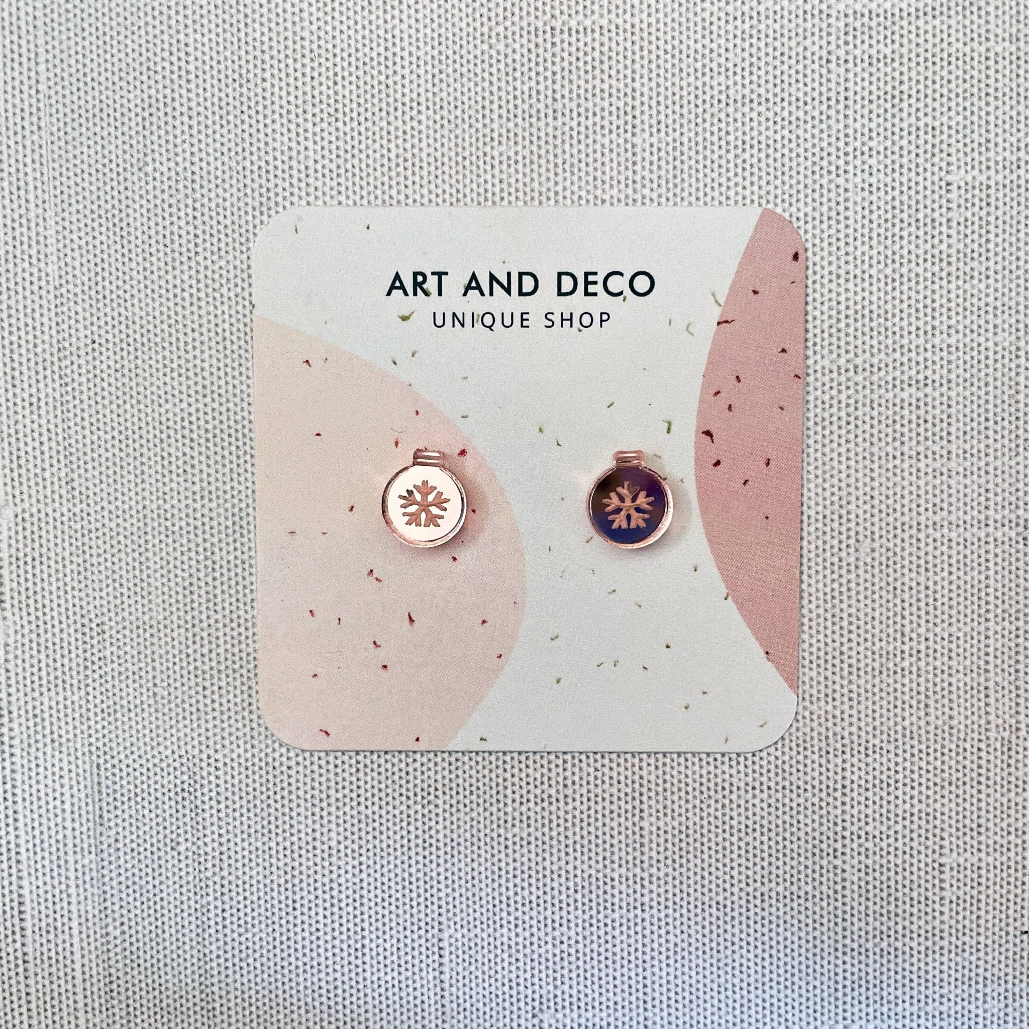 Rosegold Christmas Ornament Stud Earrings