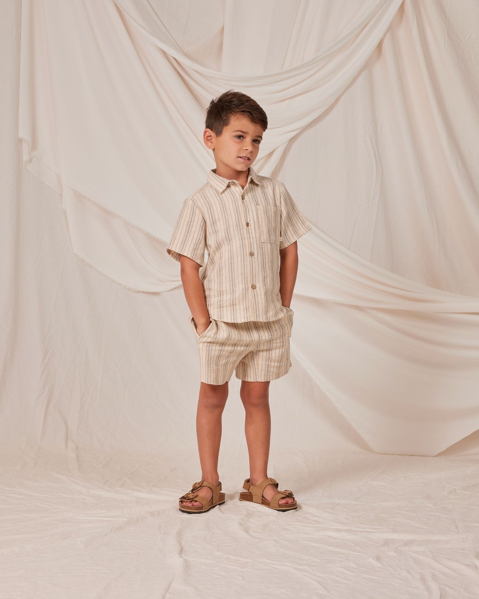 Short Sleeve Shirt || Rustic Stripe - LAST ONE 10/12Y