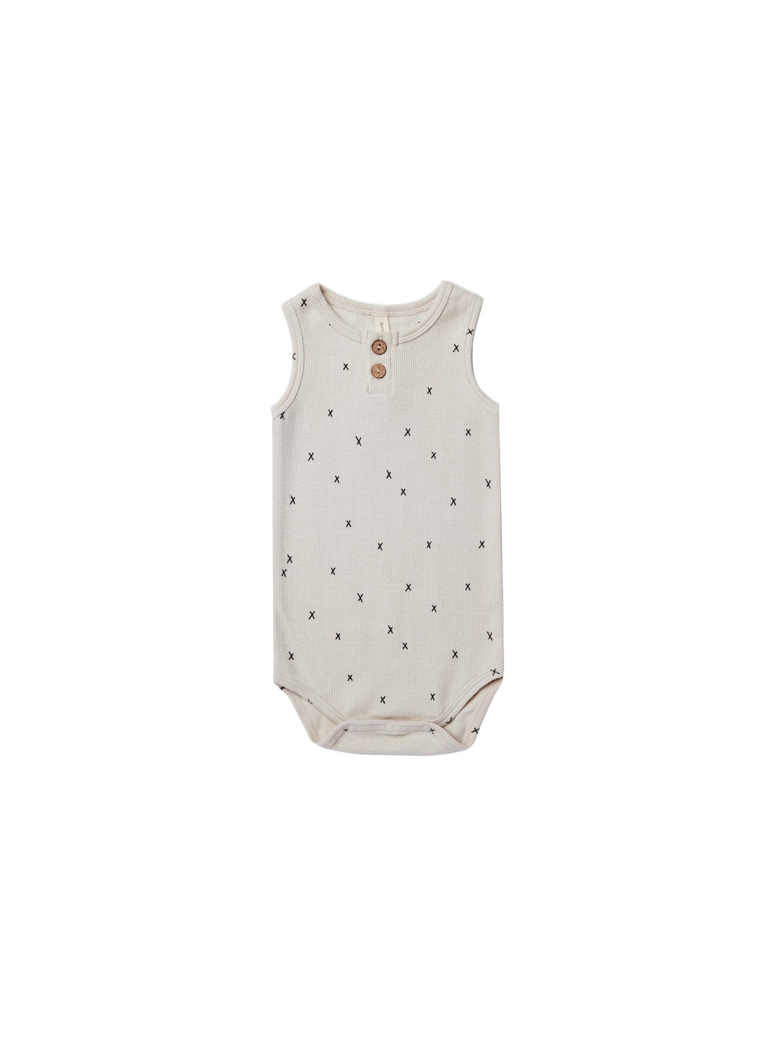 SLEEVELESS HENLEY BODYSUIT | CRISS CROSS - LAST ONE 18/24M