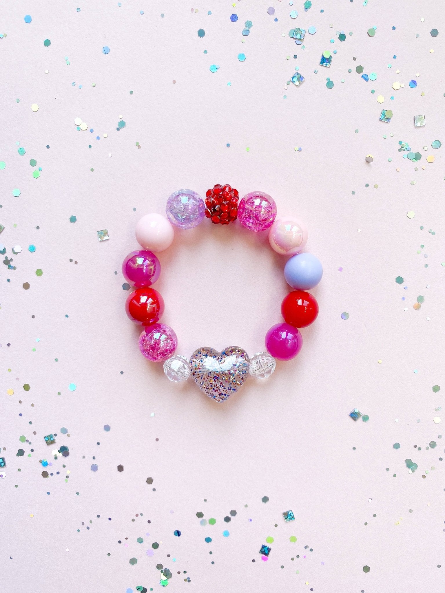 Valentine’s Day: Glitter Heart Bracelet