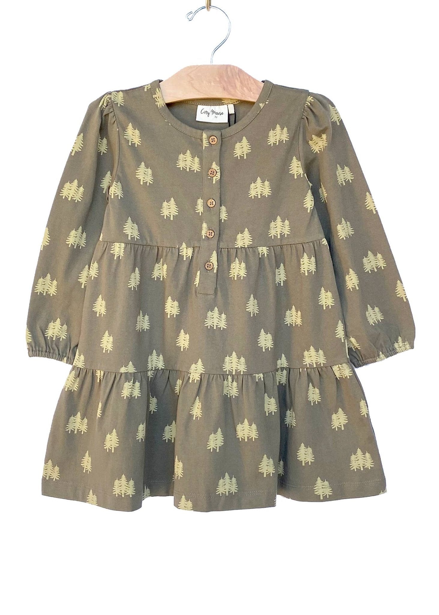 Winter Trees Henley Dress - LAST ONE 6Y