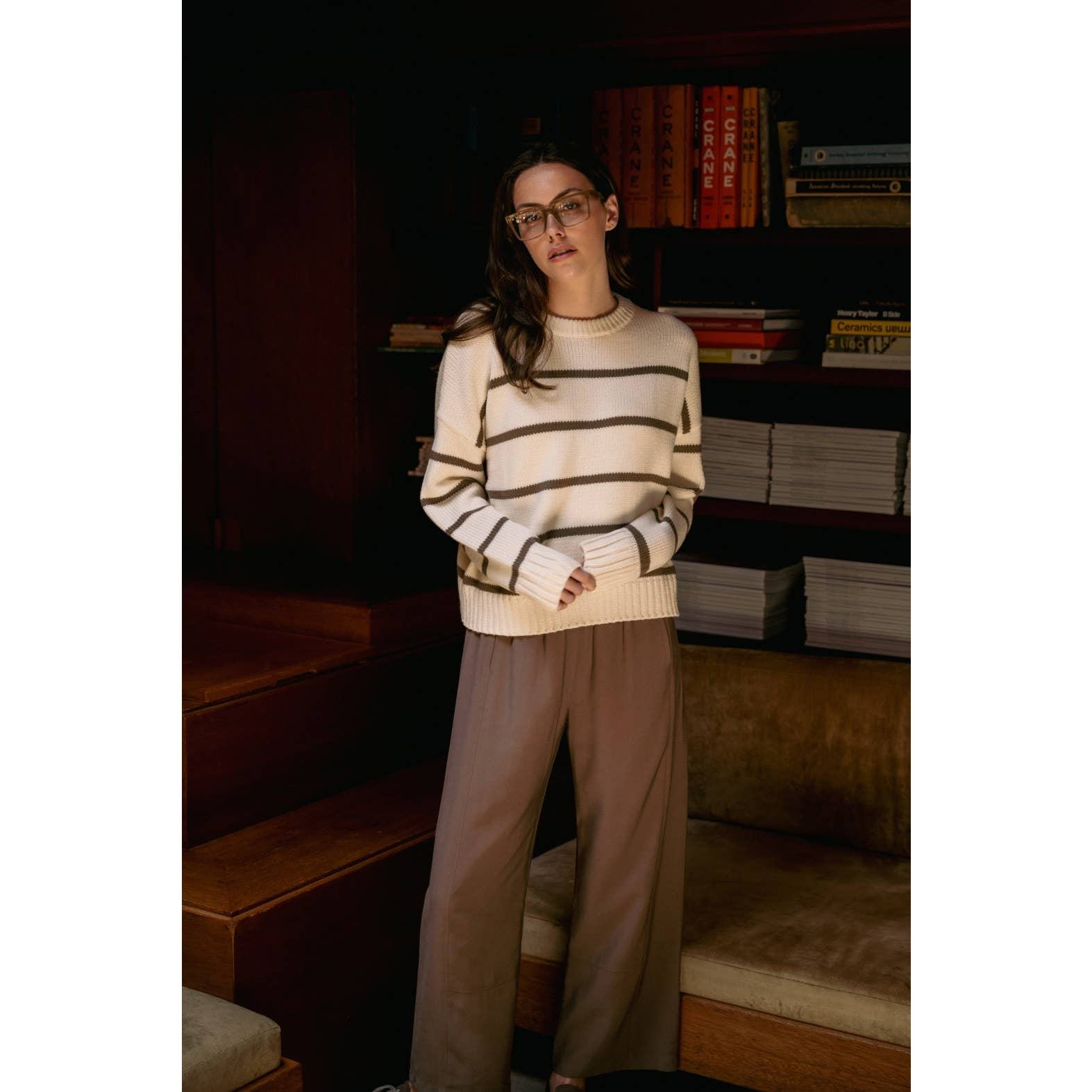 Stripe Cew Neck Pullover