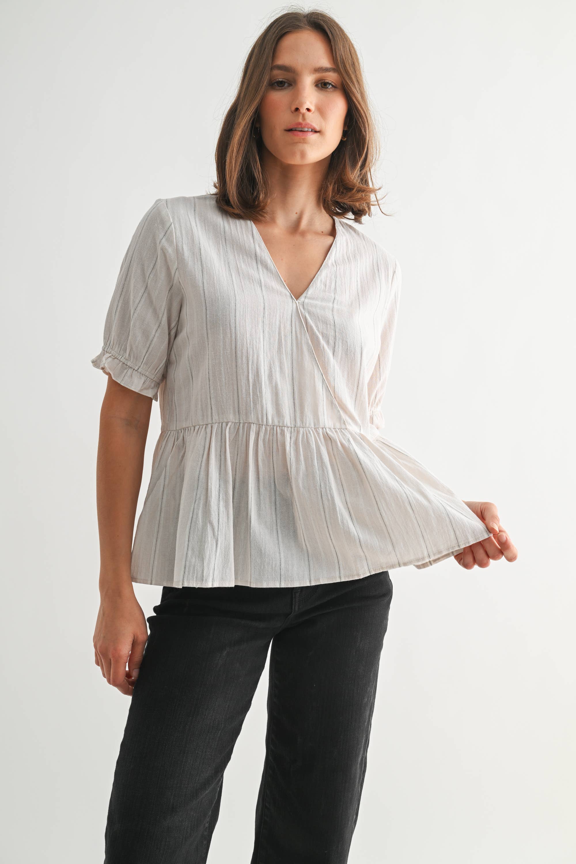 Striped Peplum Top