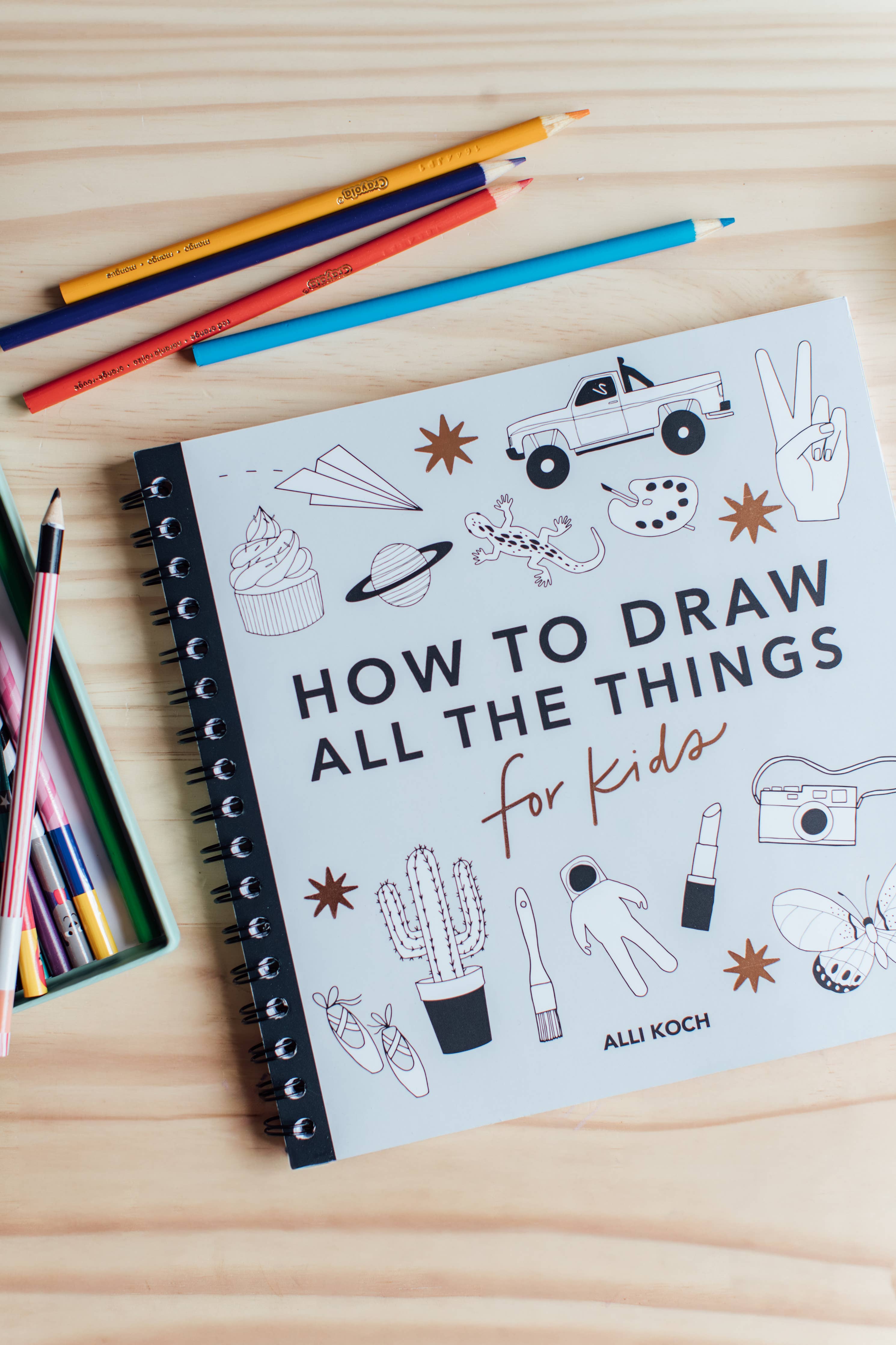 How to Draw Books for Kids (Spiral) || All Things