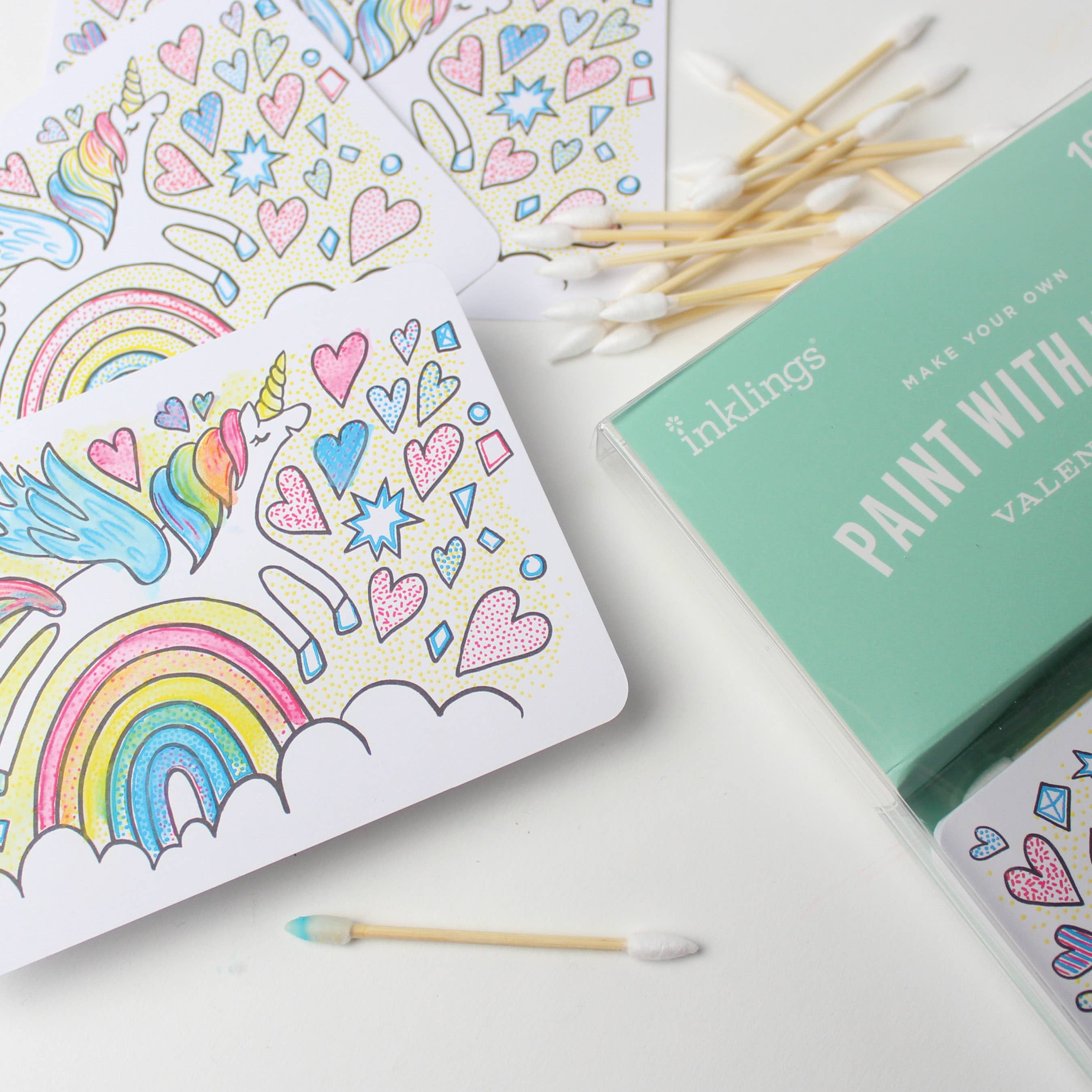 Paint with Water Valentine Cards | Unicorn