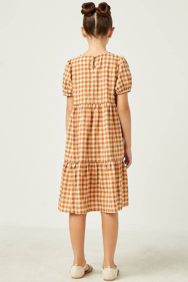 Golden Gingham Dress